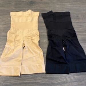 Elegant Black and Tan Shapewear Shorts